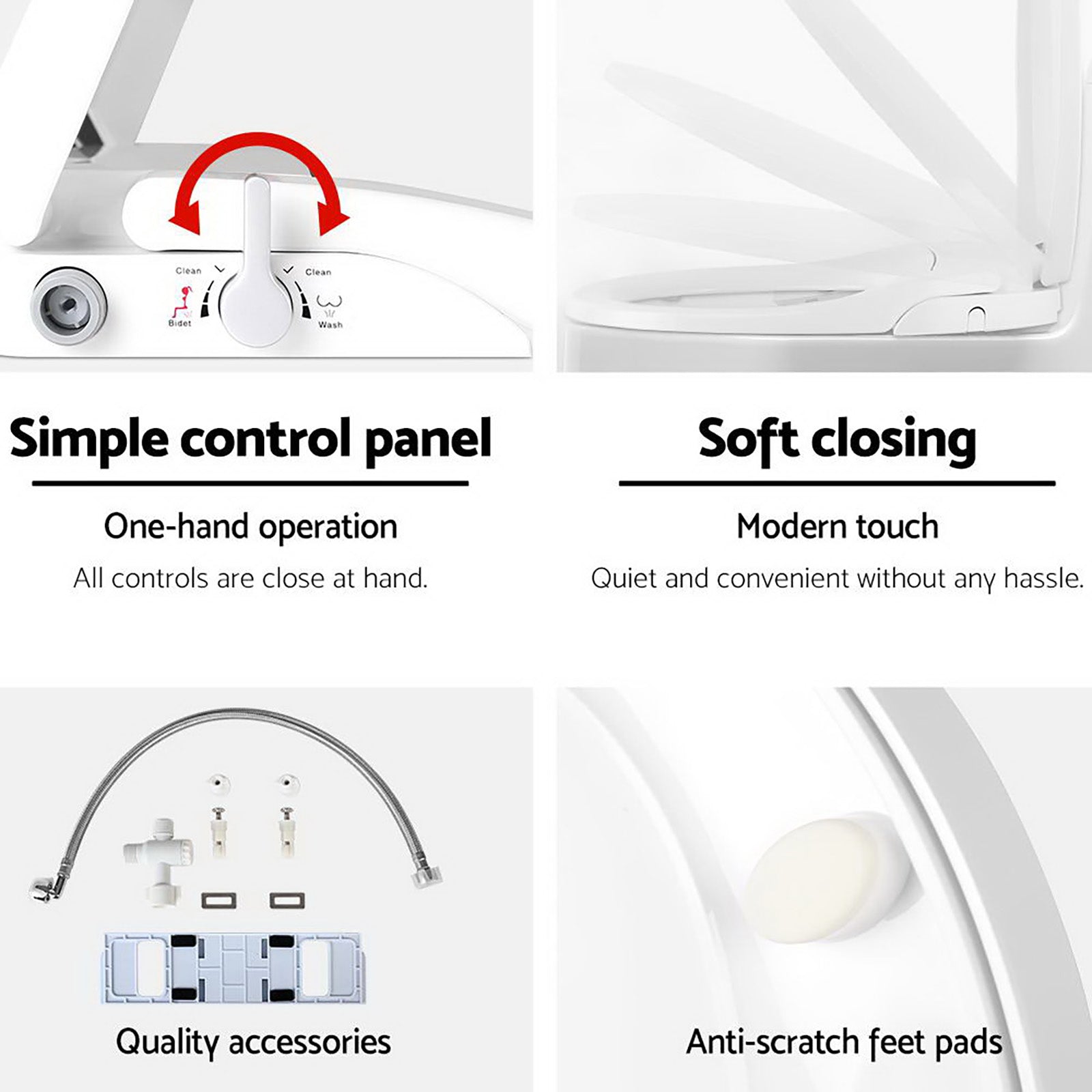 Cefito O-Shape Non-Electric Bidet Toilet Seat Cover White
