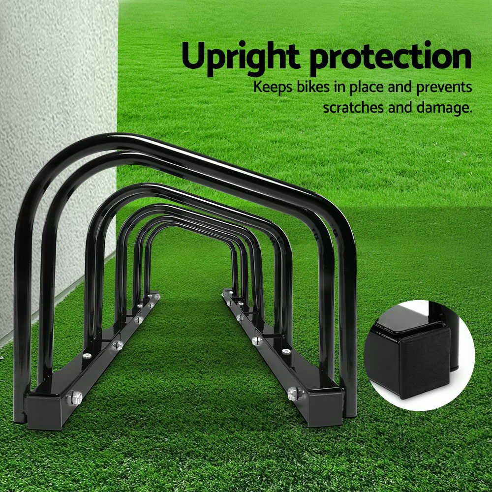 Weisshorn 5 Bike Stand Rack Floor Bicycle Storage Black