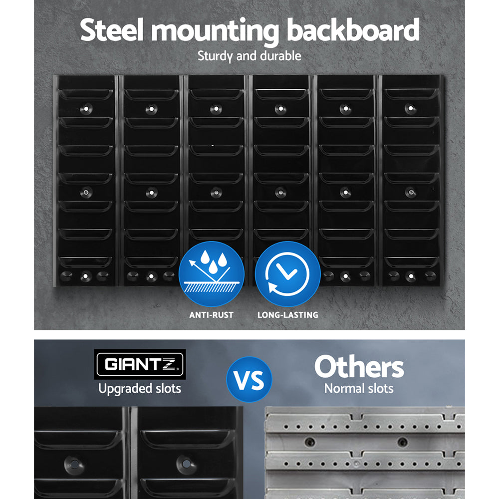 Giantz 48-Bin Wall-Mounted Storage Rack Peg Board