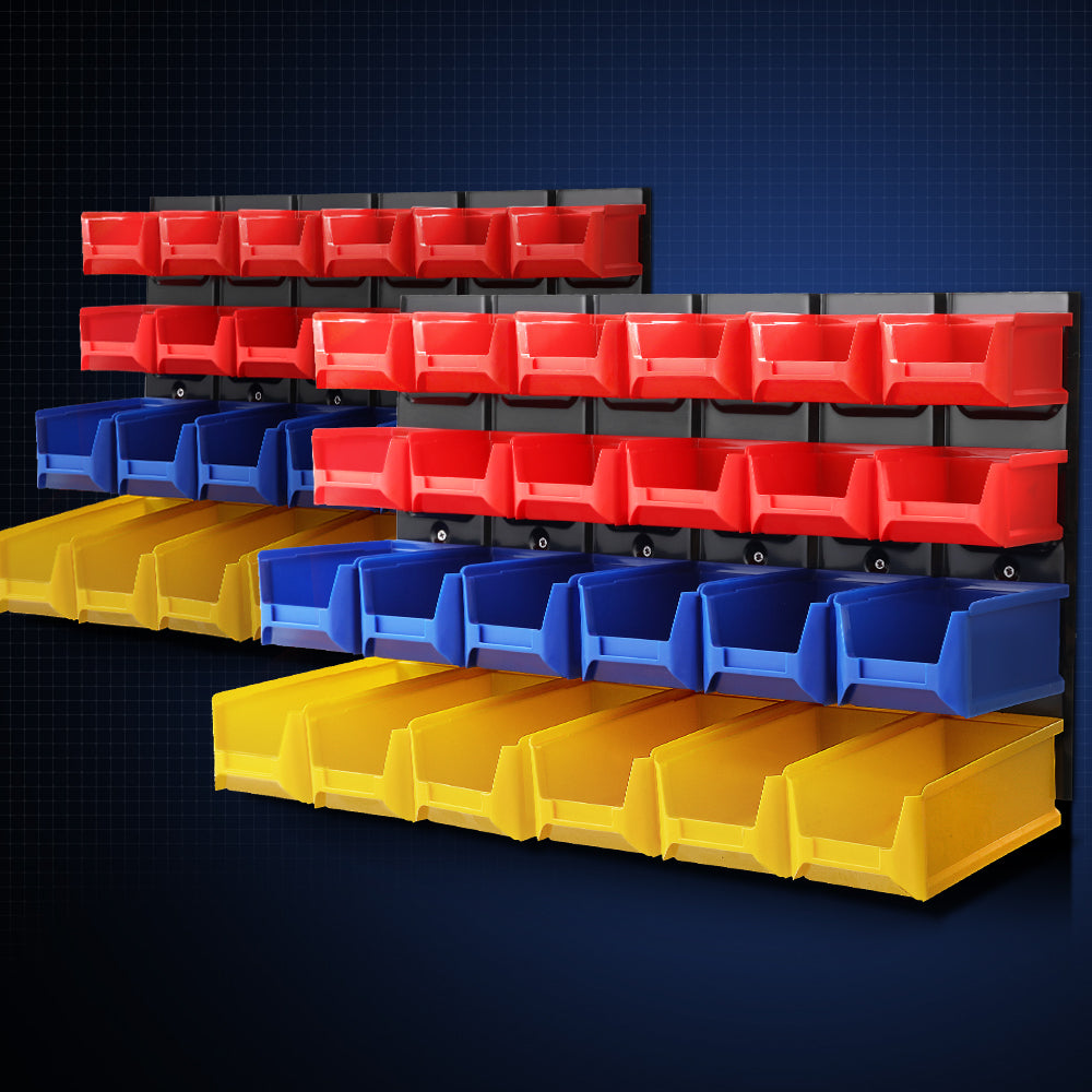 Giantz 48-Bin Wall-Mounted Storage Rack Peg Board