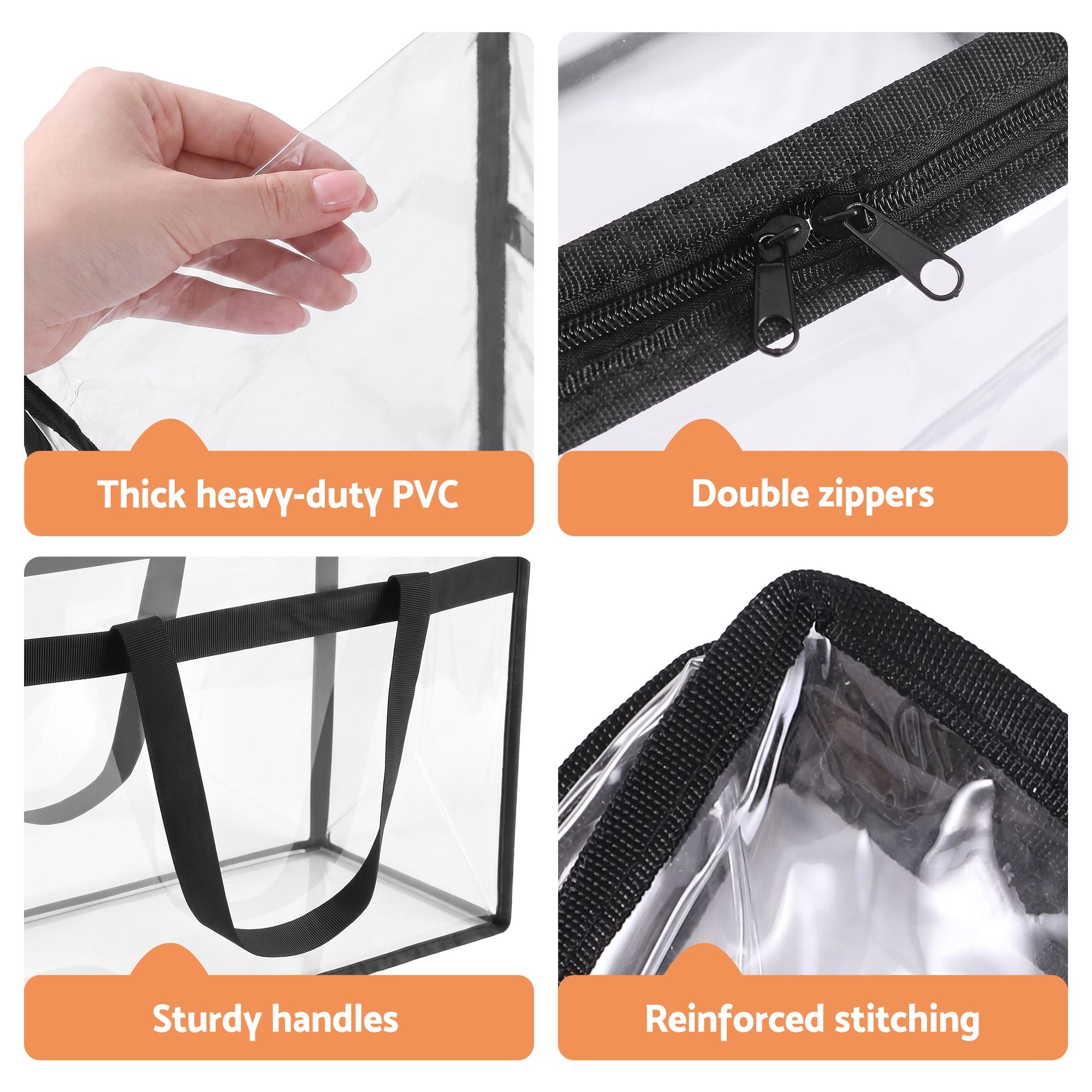 Artiss Blanket Storage Bags 4Pcs 40L PVC Box Clothes Doona Moving Organiser