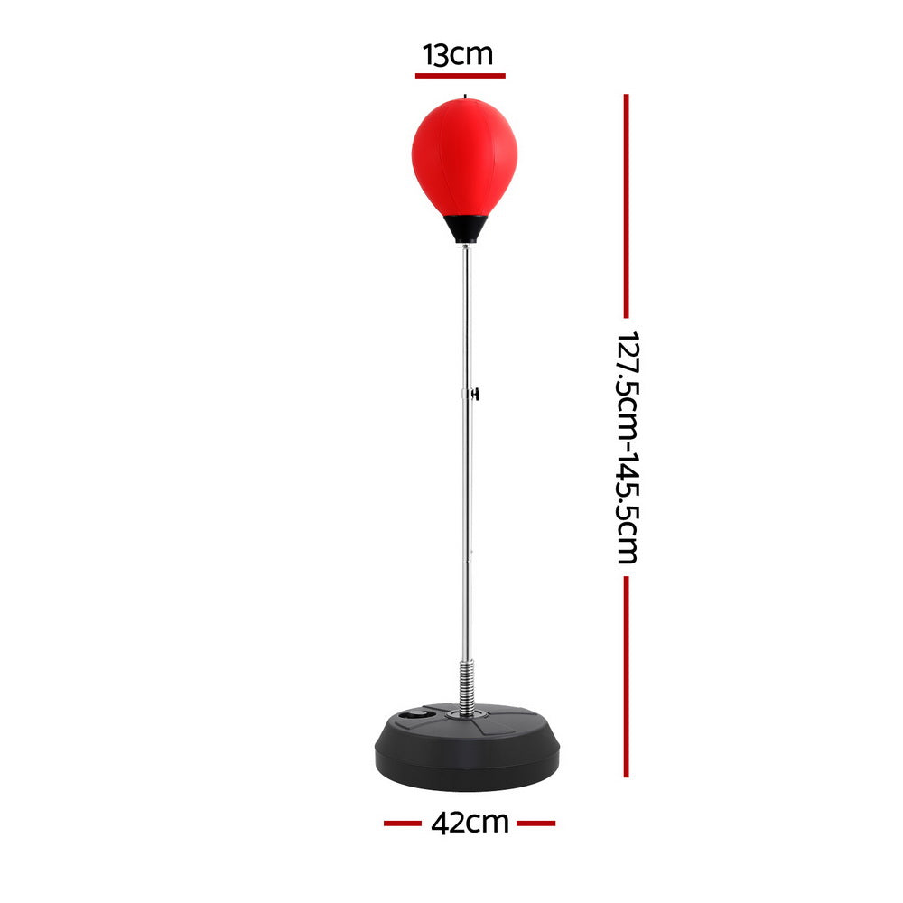Everfit 150cm Freestanding Punching Bag Stand Adjustable Red/Black with Gloves