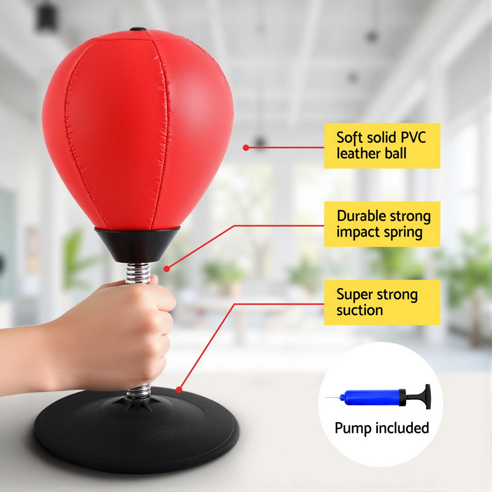 Everfit Desktop Punching Bag Set Red/Black with Pump