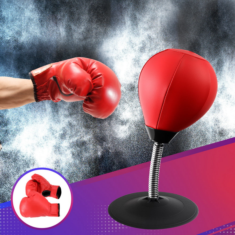Everfit Desktop Punching Bag Set Red/Black with Pump