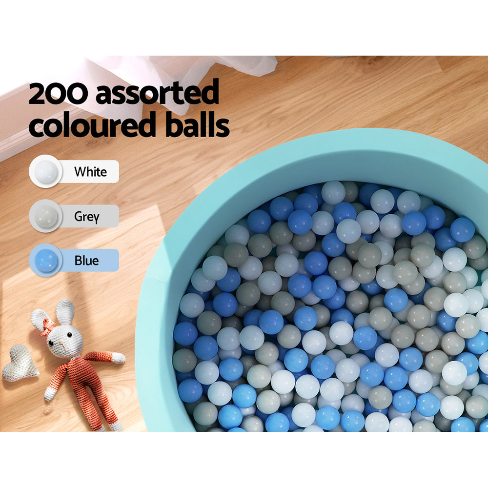 Keezi Kids Foam Ball Pit 90x30cm Ocean Play Pool Blue