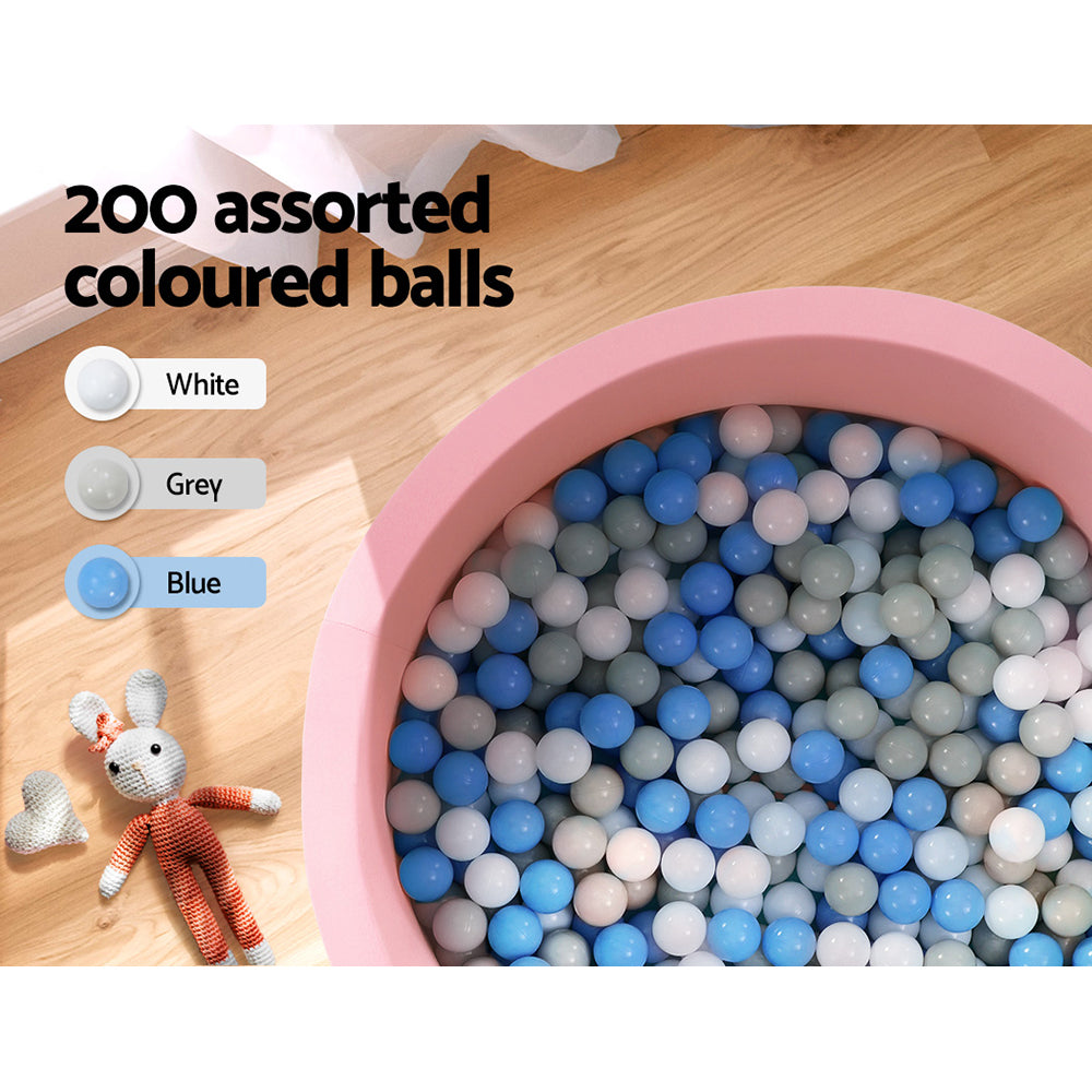 Keezi Kids Foam Ball Pit 90x30cm Ocean Play Pool Pink