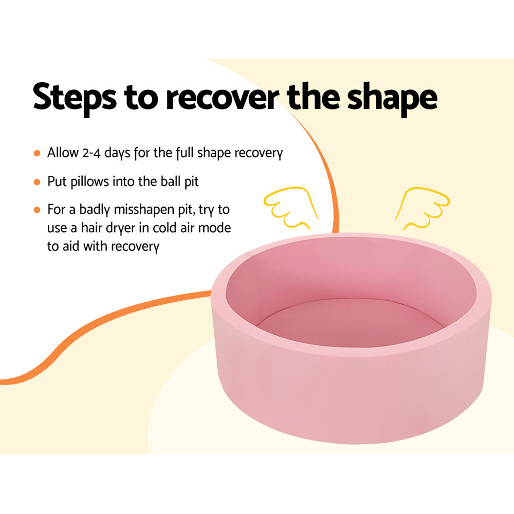 Keezi Kids Foam Ball Pit 90x30cm Ocean Play Pool Pink