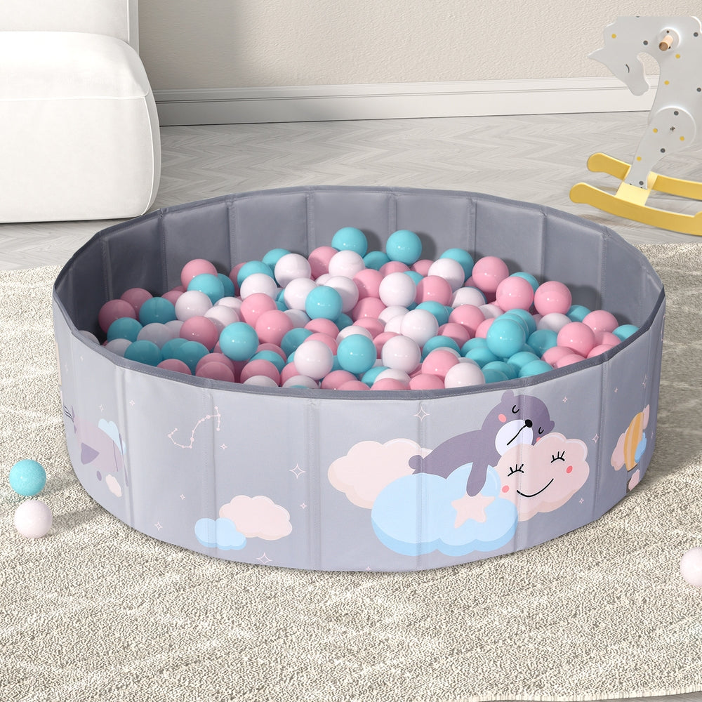 Keezi Toddler Ball Pit Foldable Playhouse Grey