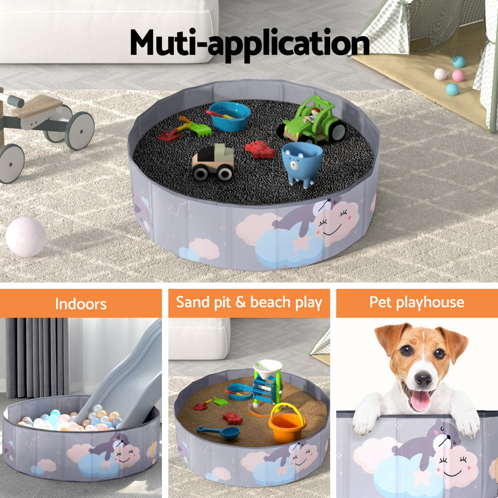 Keezi Toddler Ball Pit Foldable Playhouse Grey