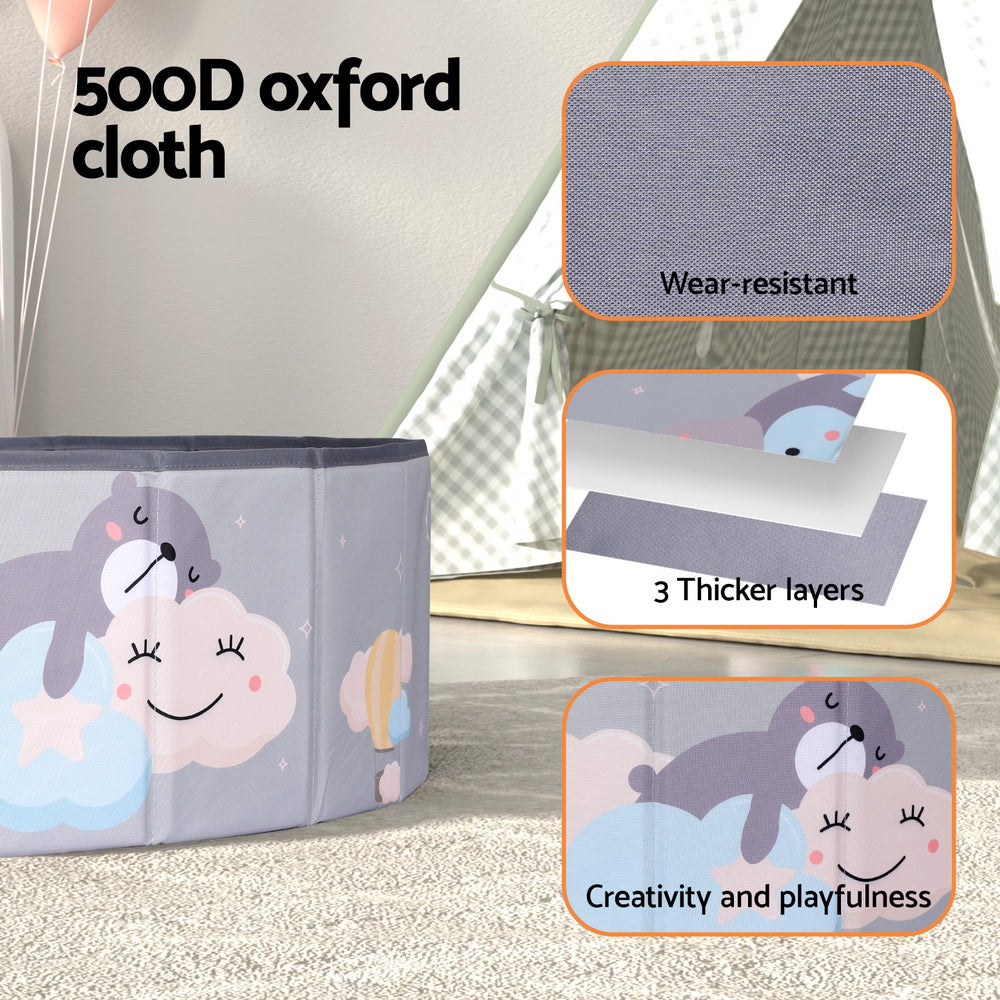 Keezi Toddler Ball Pit Foldable Playhouse Grey