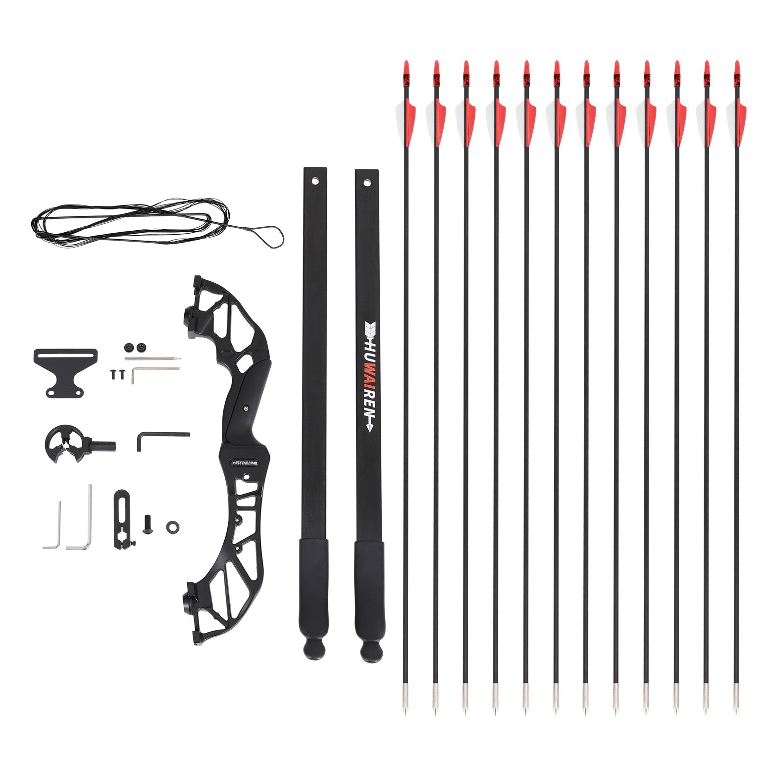 Everfit 55lbs Bow Arrow Set Recurve Takedown Archery Hunting for Beginner Red