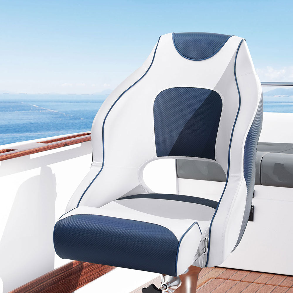 Seamanship Boat Seat Flip-Up Bolster Swivel Blue