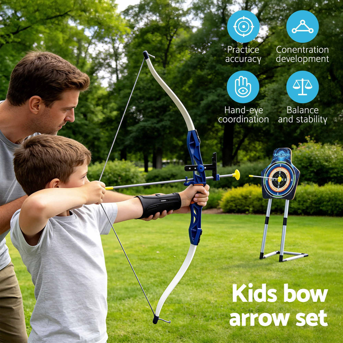 Keezi Kids Bow and Arrow Set with Standing Target