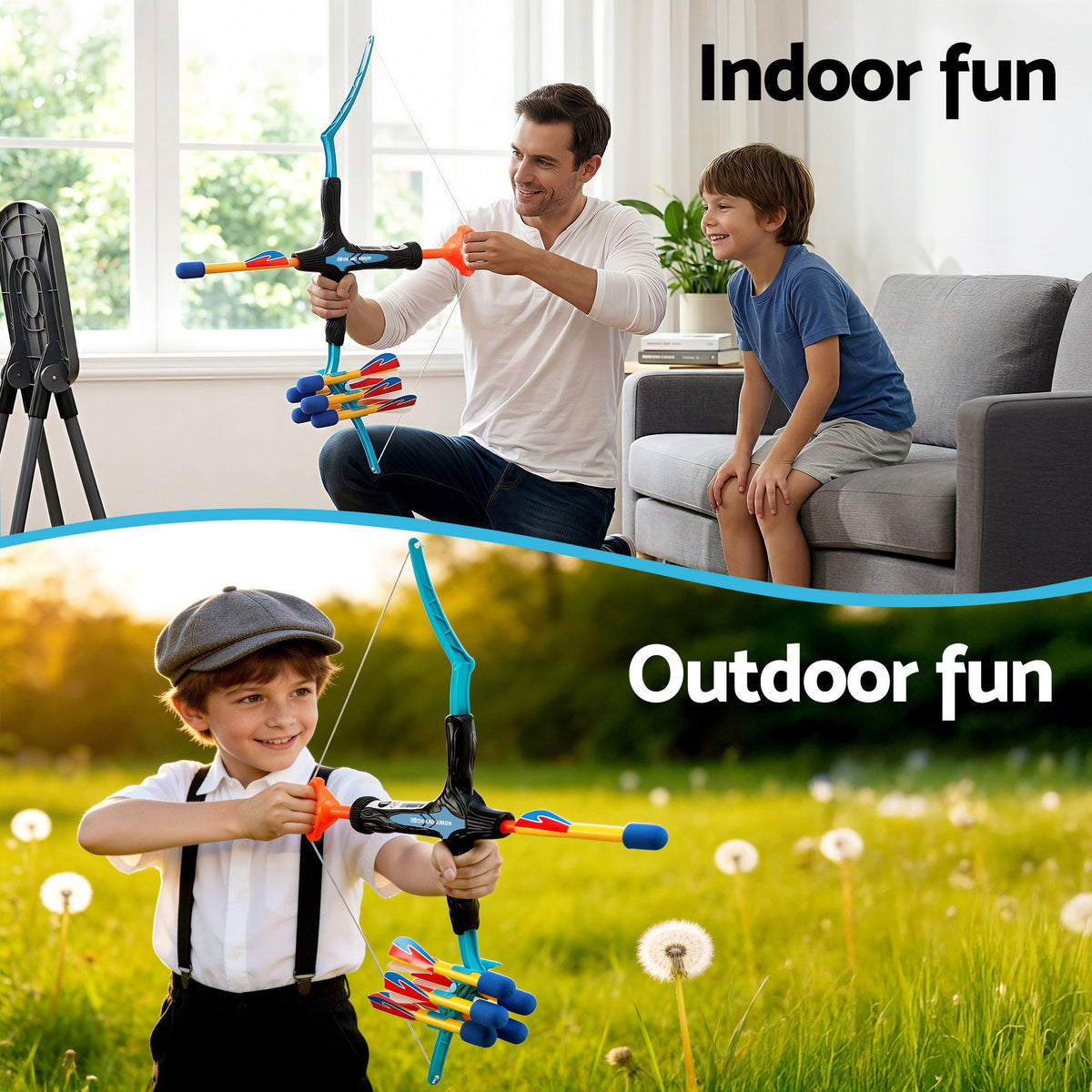 Keezi Kids Bow and Arrow Set with 6 Foam Arrows Outdoor Archery Toy