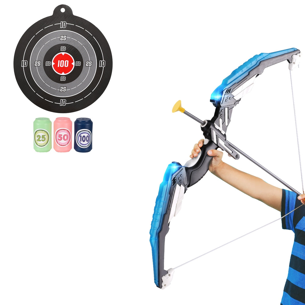 Keezi Kids Bow and Arrow Target Set Outdoor Sport Archery Toys Bottle LED Light