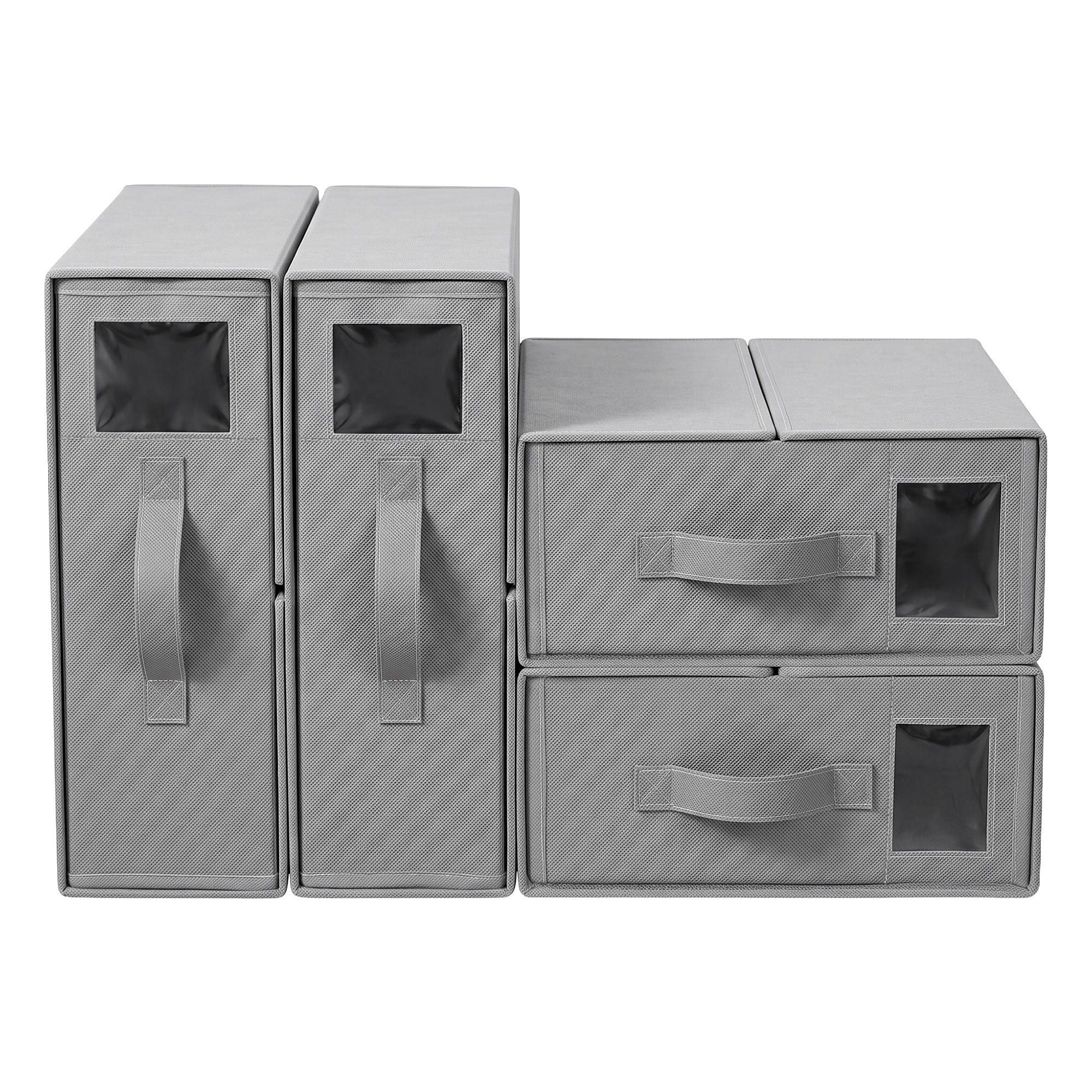 Artiss Bed Sheet Organisers Box Set 4Pcs Storage King Size Bedding Foldable Grey