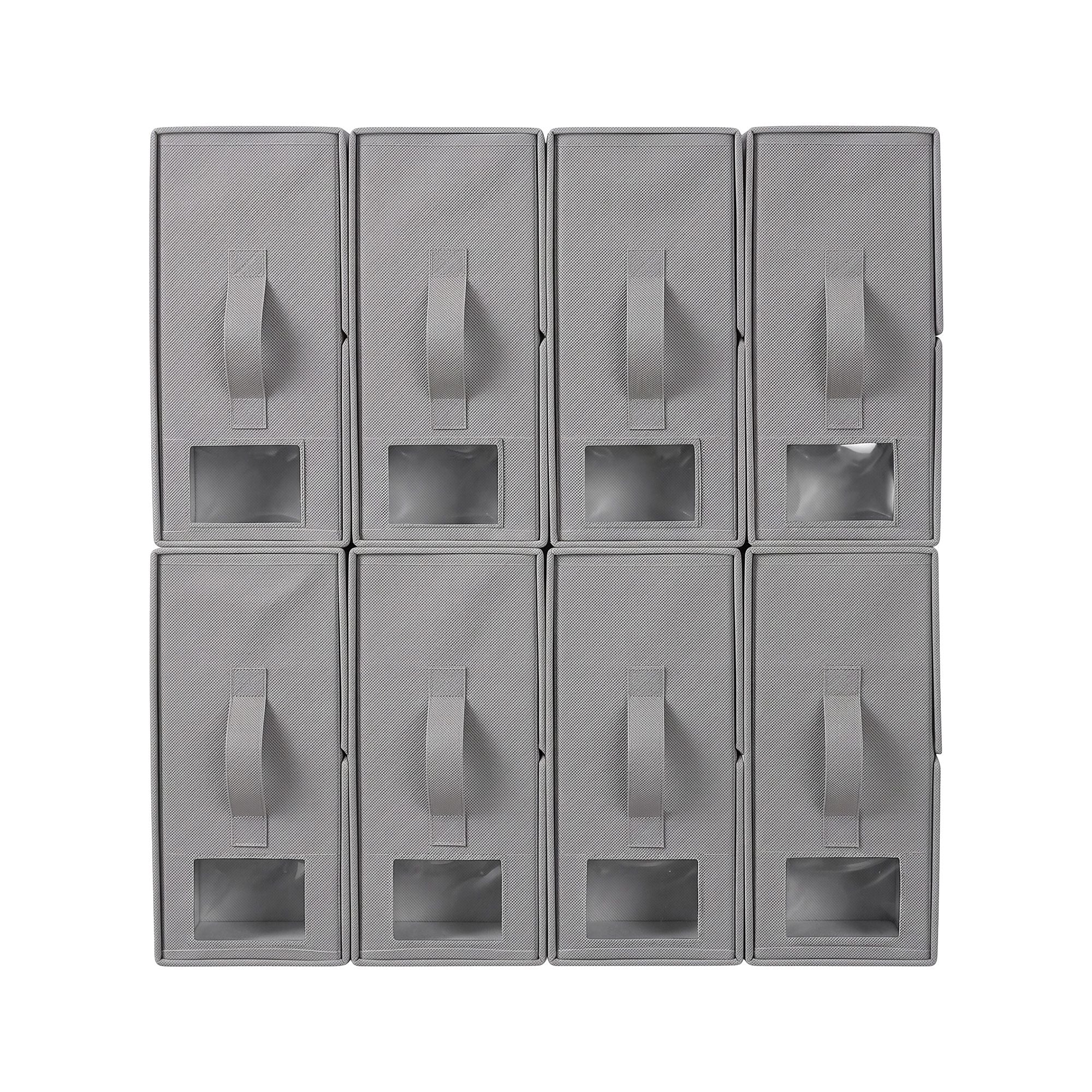 Artiss Bed Sheet Organisers Box Set 8Pcs Storage King Size Bedding Foldable Grey