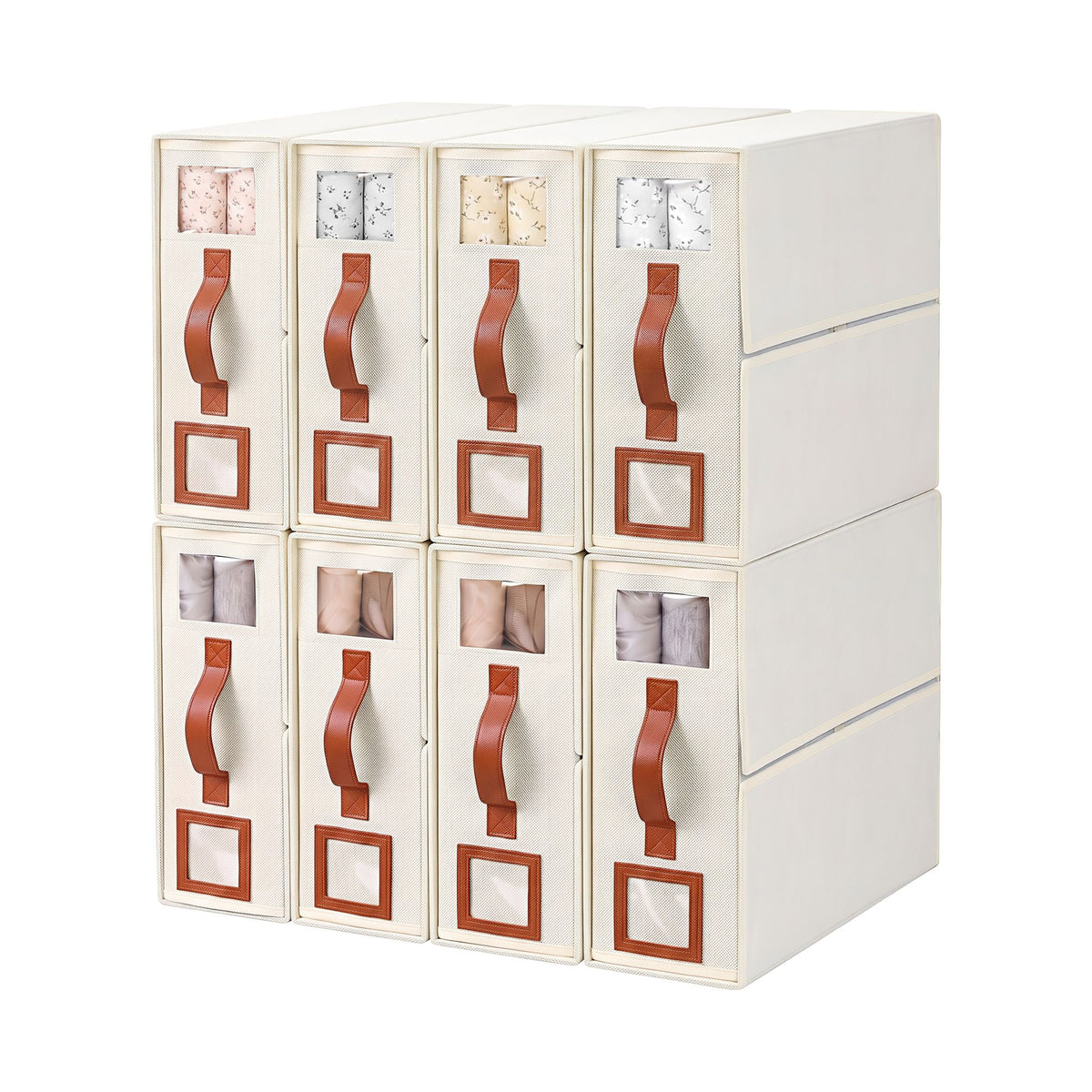 Artiss Bed Sheet Organiser Box 8 Piece King Size Beige