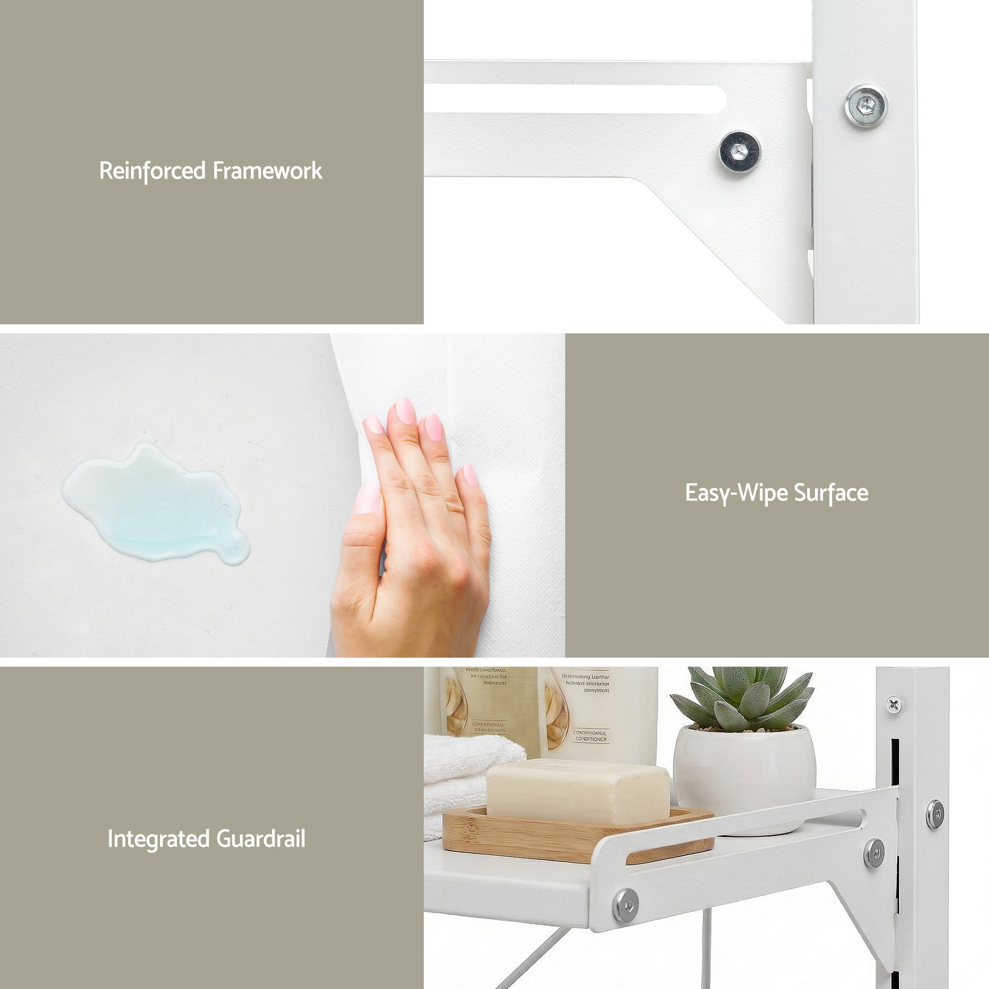 Artiss Over Toilet Bathroom Storage Shelf Rack Over Toilet 2 Tier