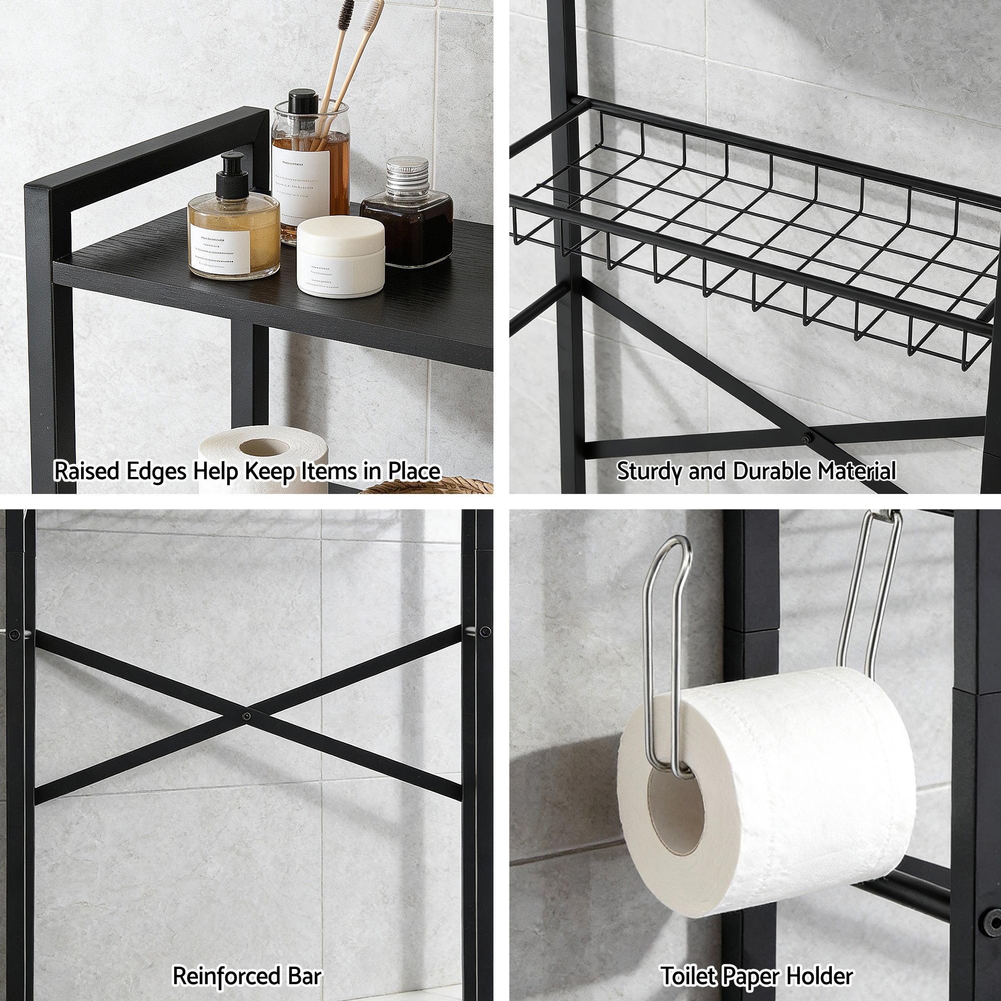 Artiss Over Toilet Bathroom Storage Rack Space Saving 4 Tier Organiser White