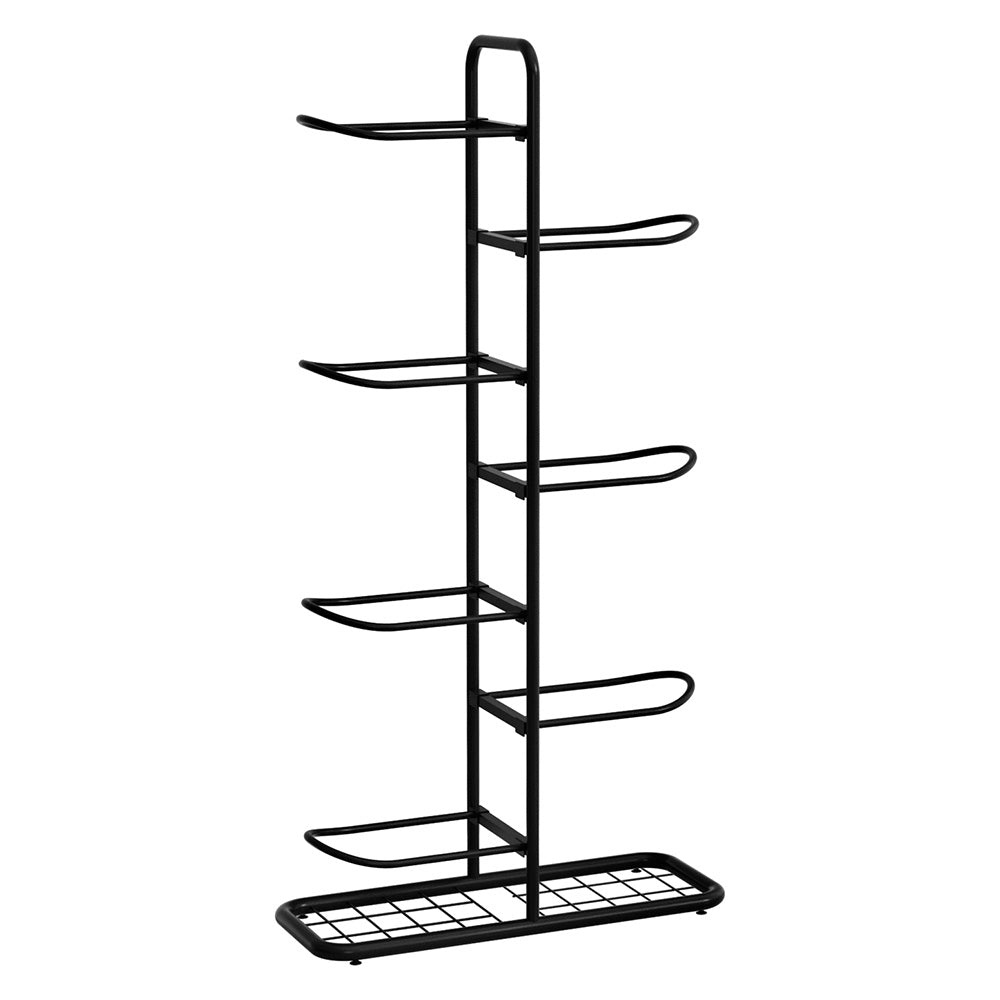 Everfit 7-Tier Ball Storage Rack Sports Equipment Organiser Black