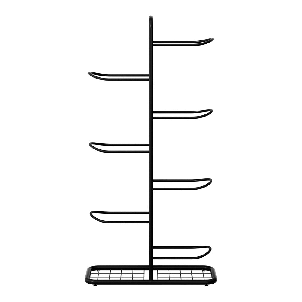 Everfit 7-Tier Ball Storage Rack Sports Equipment Organiser Black
