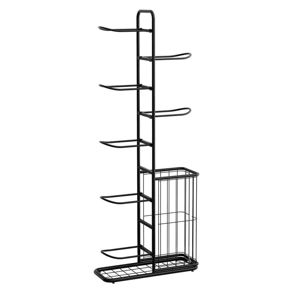 Everfit 7-Tier Ball Storage Rack Sports Equipment Organizer Black