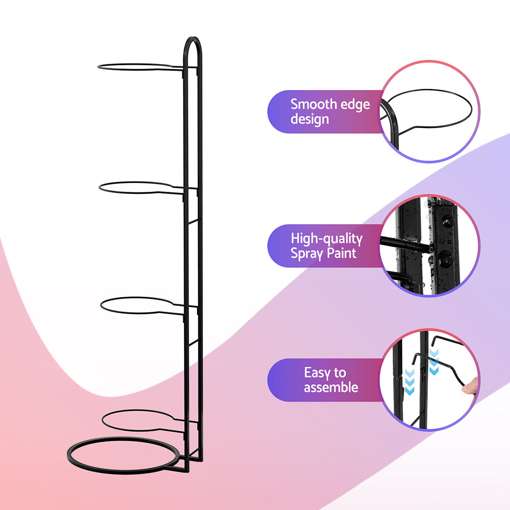 Everfit 4-Tier Ball Storage Rack Black Sports Equipment Organiser