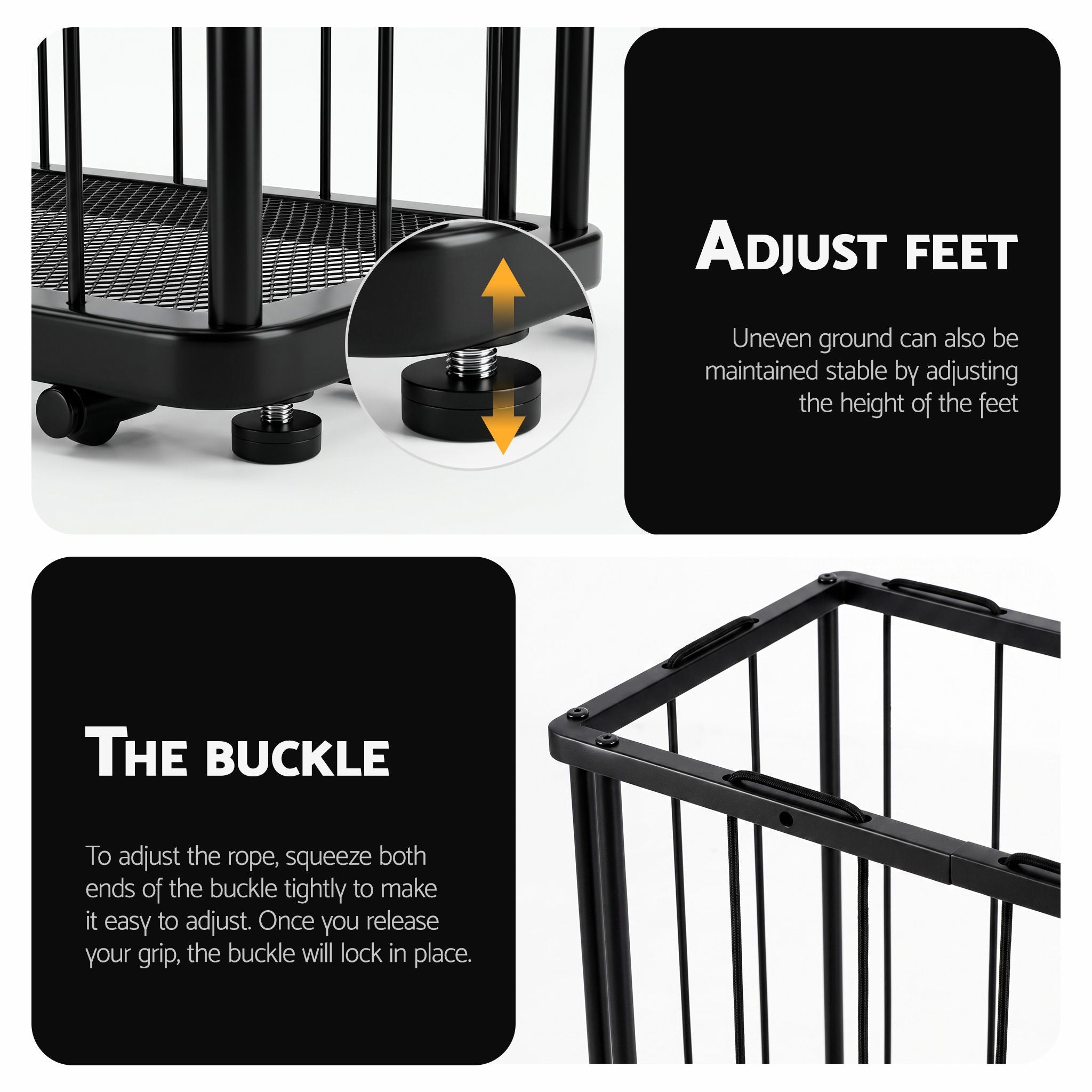 Everfit Ball Storage Rack Elastic Rope Ball Rack Wall Mounted & Floor Organizer