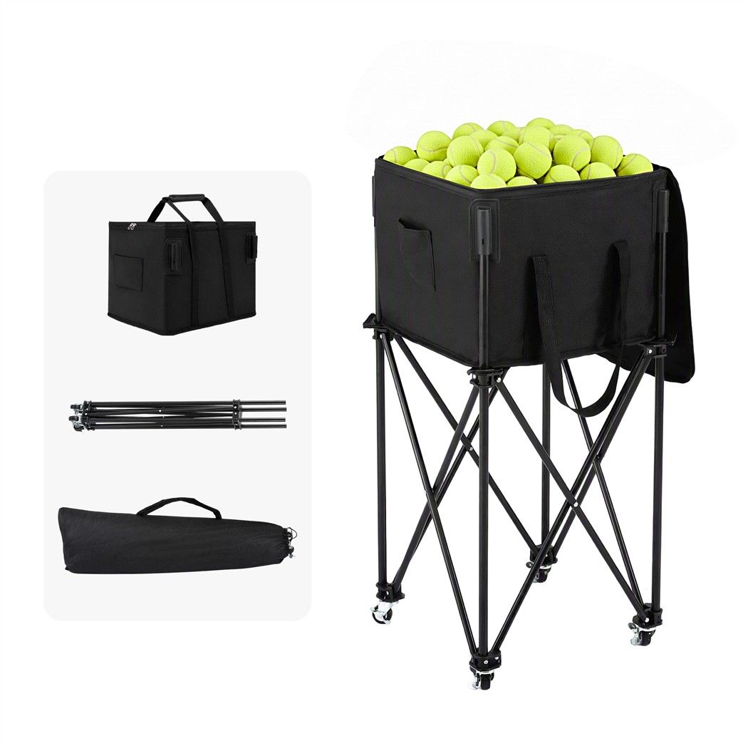 Everfit Foldable Tennis Hopper Stand with Wheels Holds Up to 150 Balls