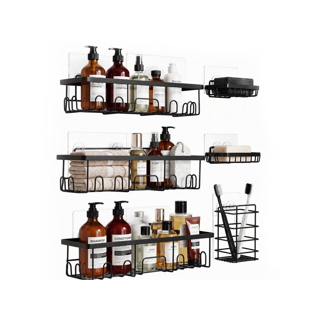 Artiss Shower Caddy Metal Bathroom Organiser Rust Resistant 6 Pack