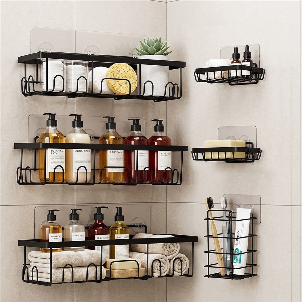 Artiss Shower Caddy Metal Bathroom Organiser Rust Resistant 6 Pack