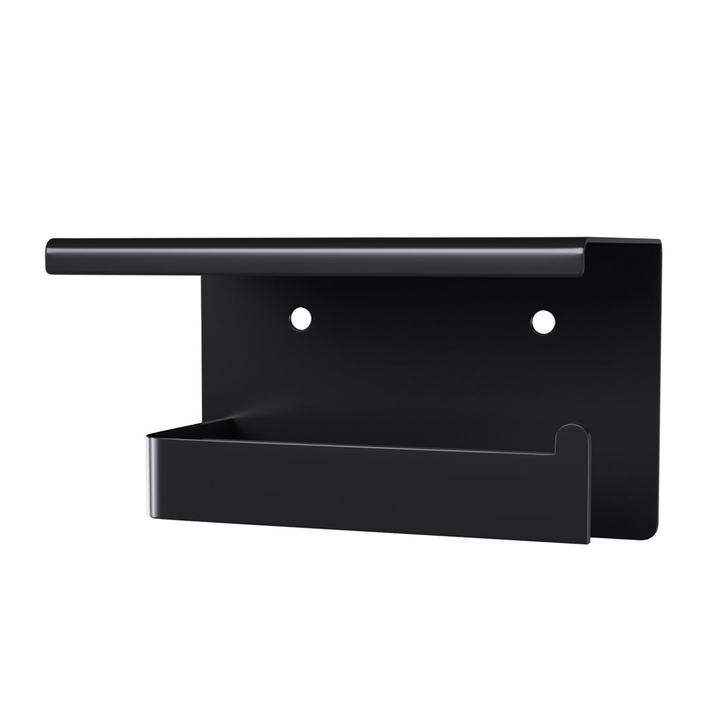 Cefito Black Toilet Paper Holder with Storage Shelf Stainless Steel