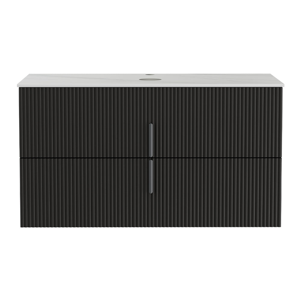 Cefito 900mm Bathroom Vanity Wall-Hung Black Timber