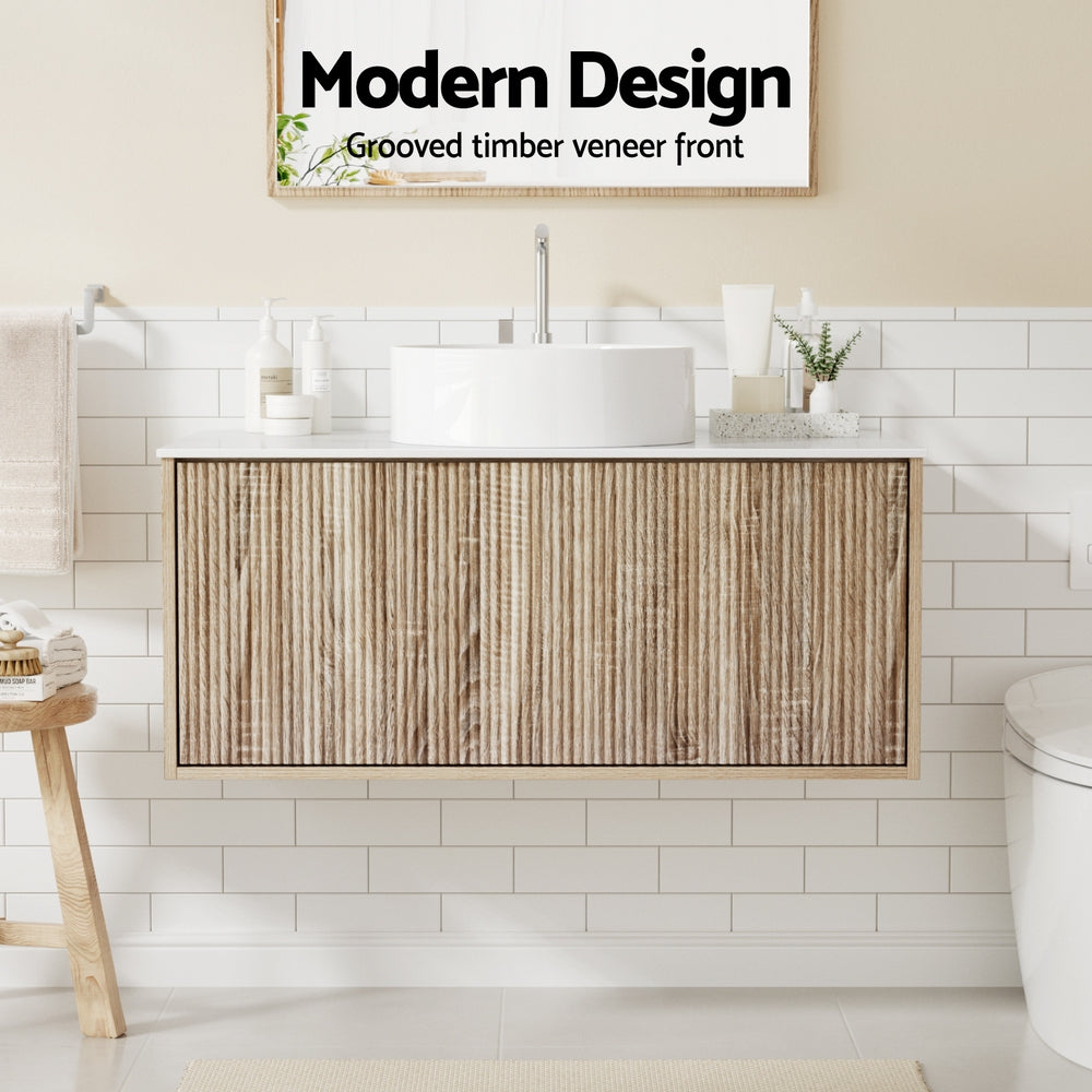 Cefito 900mm Oak Vanity Unit Wall-Hung Cabinet
