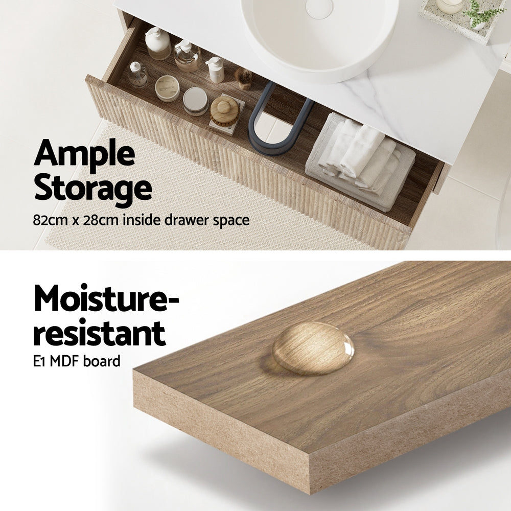 Cefito 900mm Oak Vanity Unit Wall-Hung Cabinet