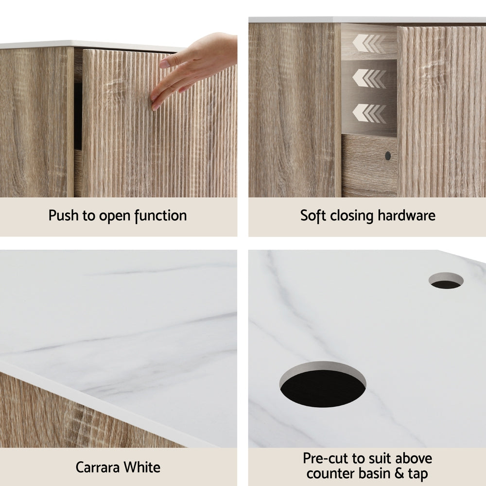 Cefito 900mm Oak Vanity Unit Wall-Hung Cabinet