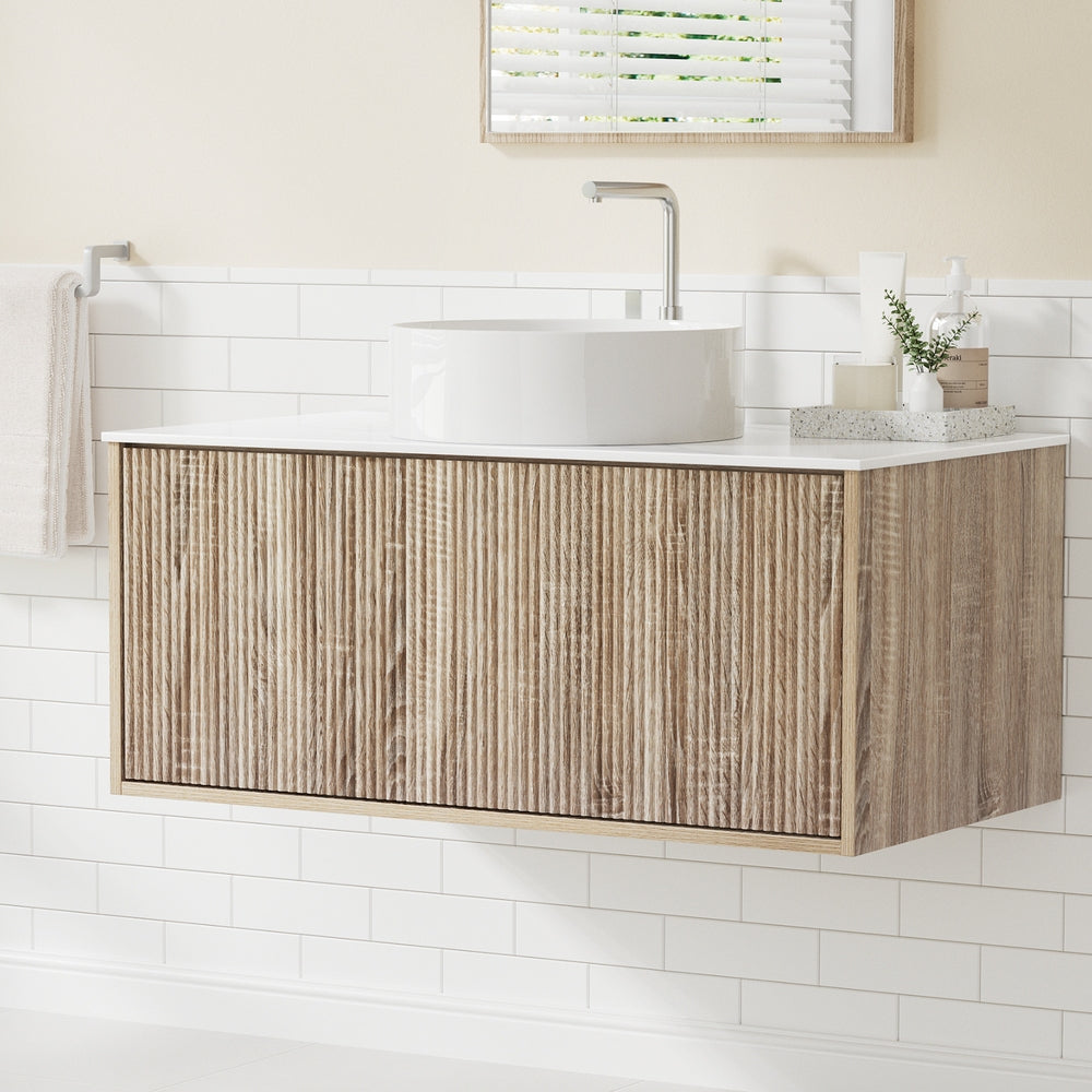 Cefito 900mm Oak Vanity Unit Wall-Hung Cabinet