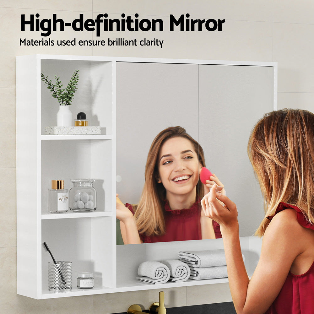 Cefito 100CM Vanity Mirror Cabinet Wall Mounted Storage White