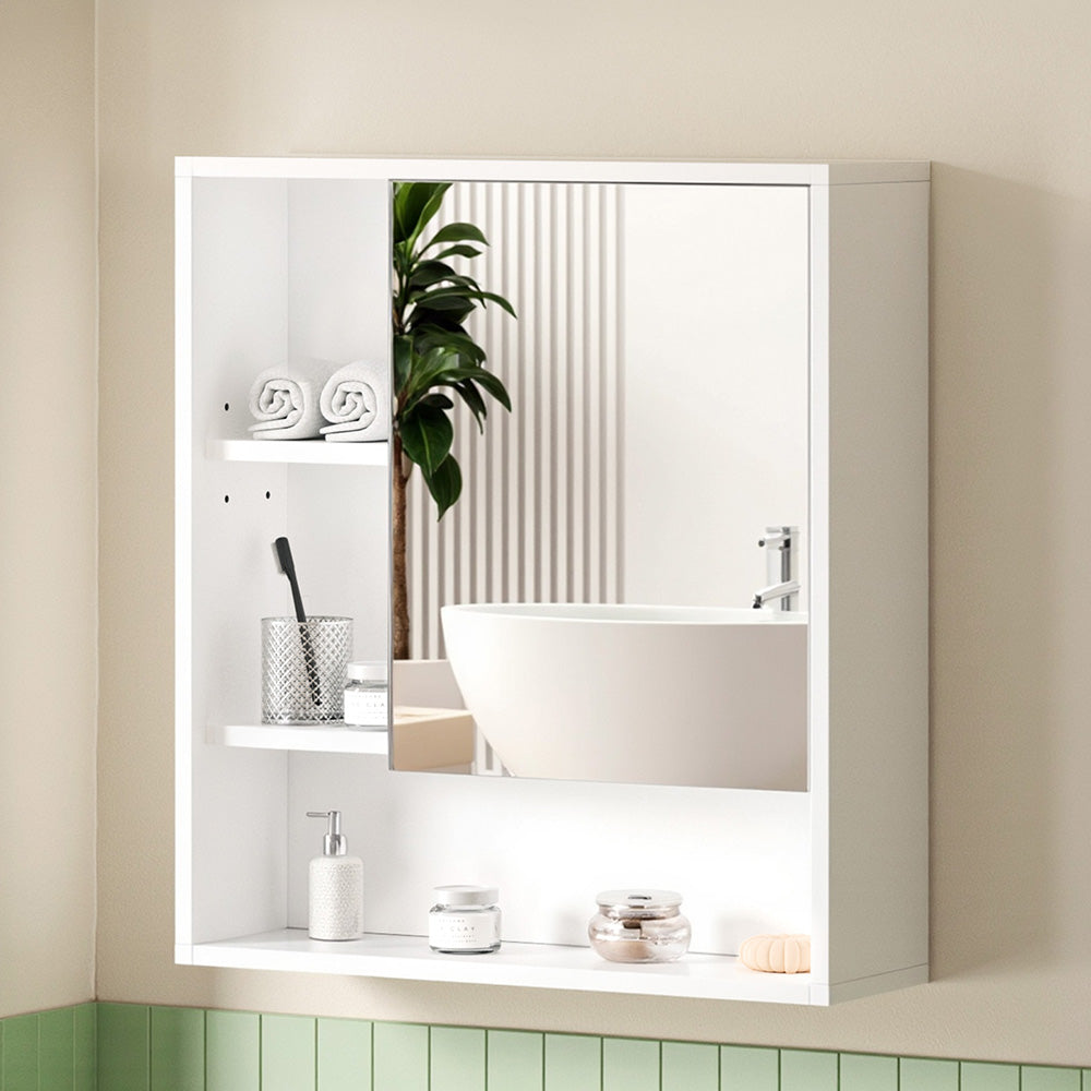 Cefito Bathroom Mirror Cabinet Mirrored Medicine Adjustable Shelf Wall Mounted 560mm White