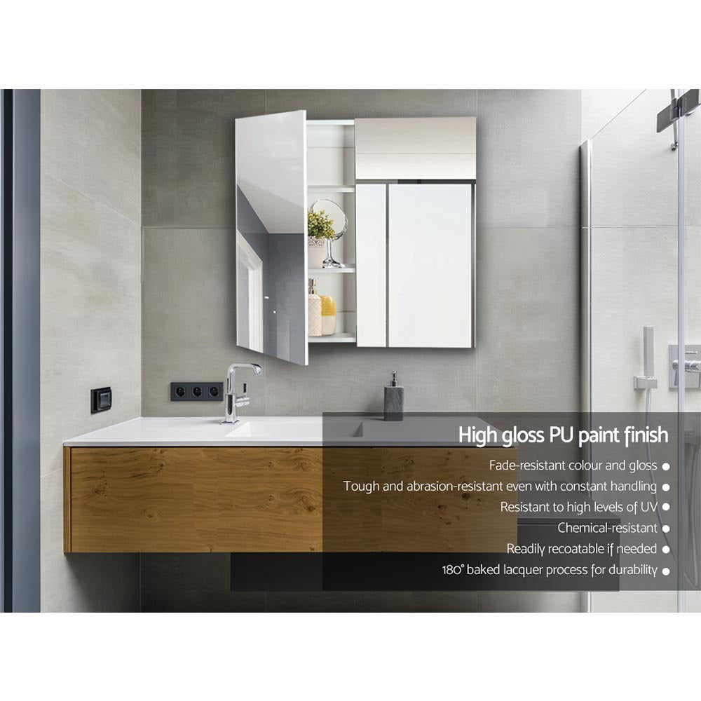 Cefito 750x720mm White Bathroom Mirror Cabinet