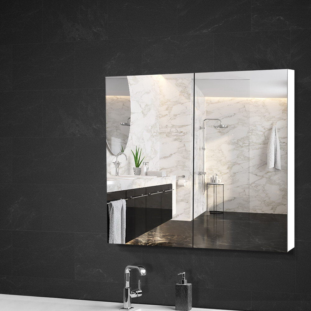 Cefito 750x720mm White Bathroom Mirror Cabinet