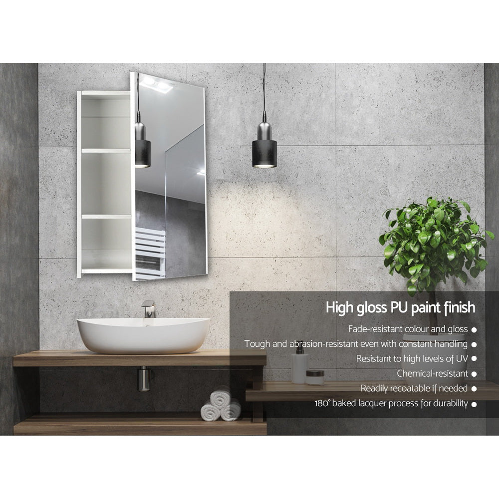 Cefito Bathroom Mirror Cabinet 450x720mm White High Gloss MDF