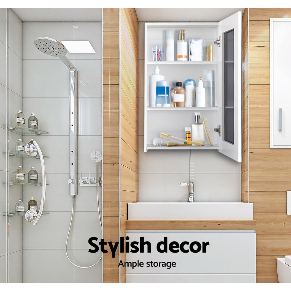 Cefito Bathroom Mirror Cabinet 450x720mm White High Gloss MDF