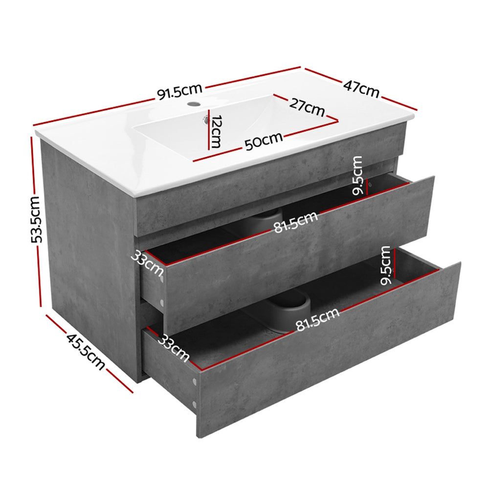 Cefito 915mm Bathroom Vanity Unit Grey Basin