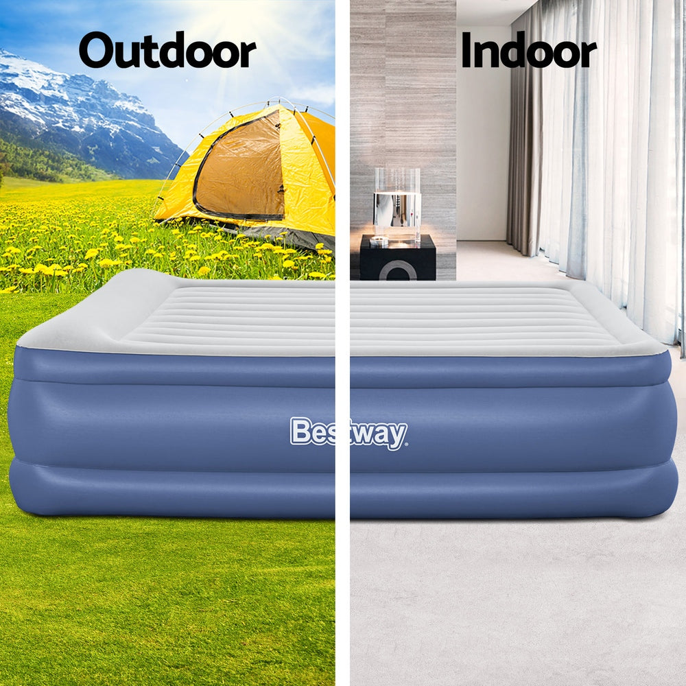 Comfort Quest King Air Mattress Inflatable Bed 56cm Blue