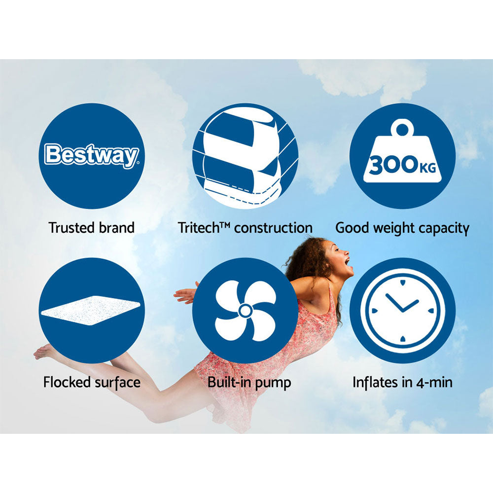 Comfort Quest Queen Air Mattress Inflatable Built-in Pump