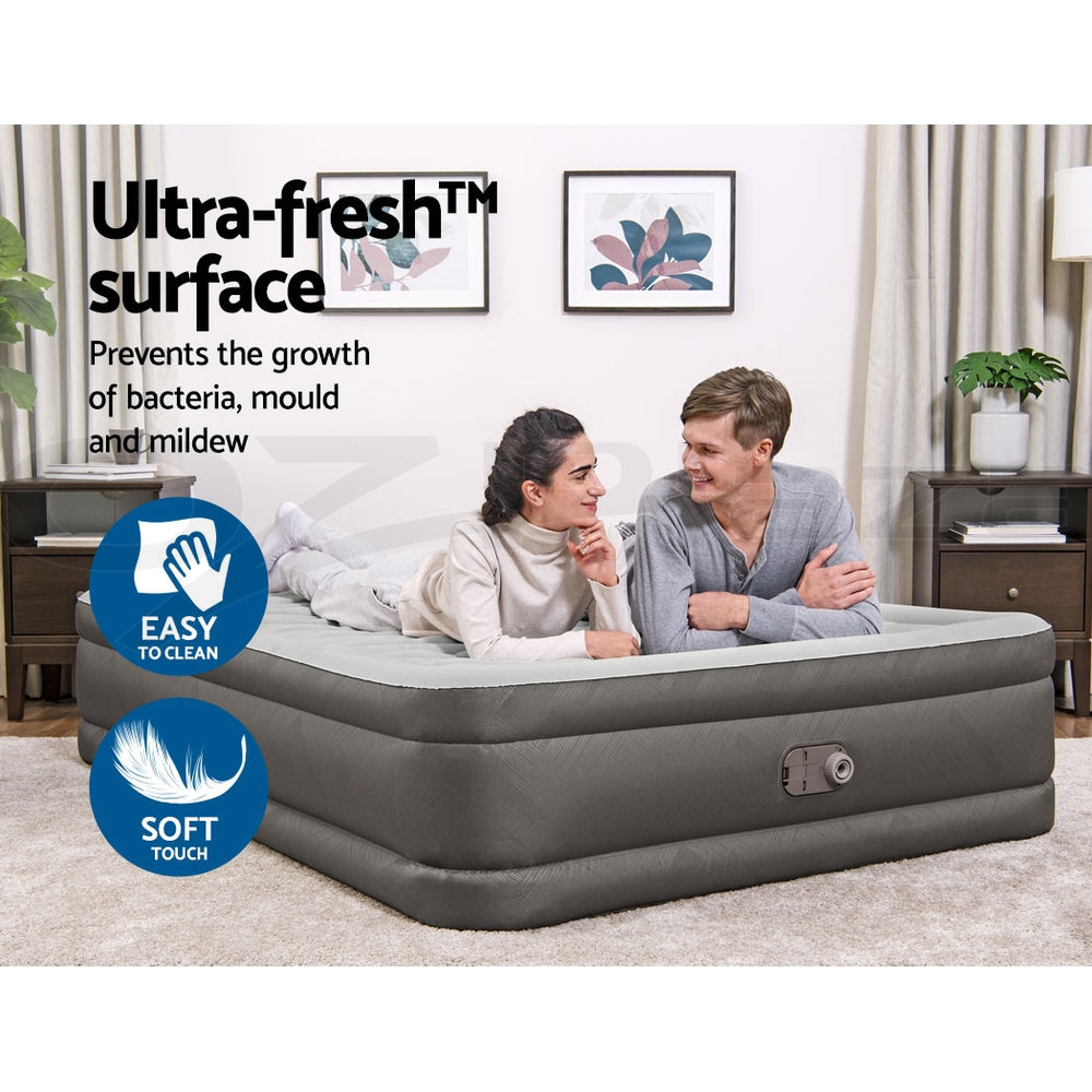 Comfort Quest Queen Air Mattress Inflatable Bed 46cm Grey