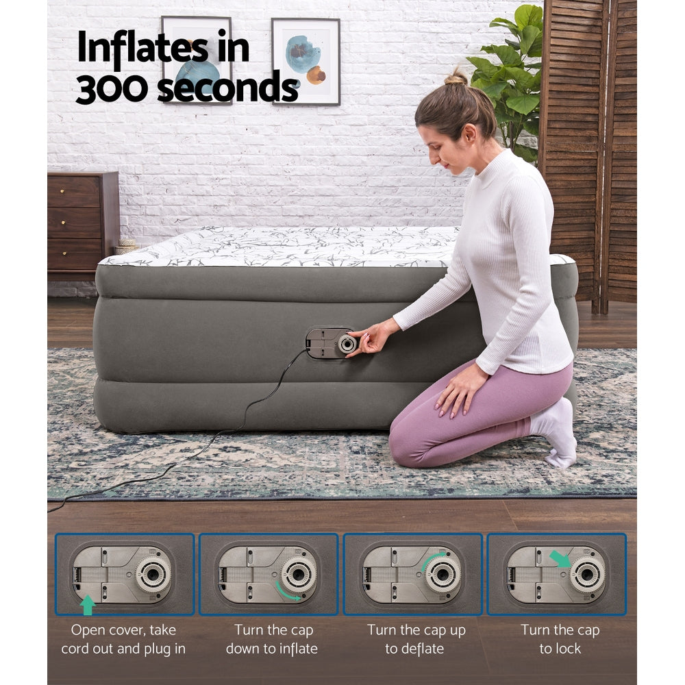 Bestway Queen Air Mattress Inflatable Bed 56cm Grey