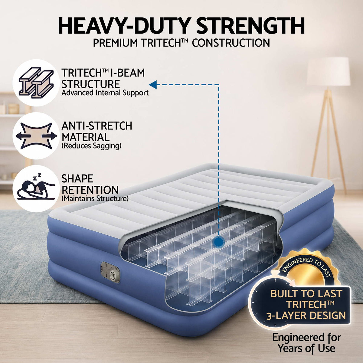 Bestway Queen Air Mattress with Built-in Pump 61cm